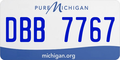 MI license plate DBB7767