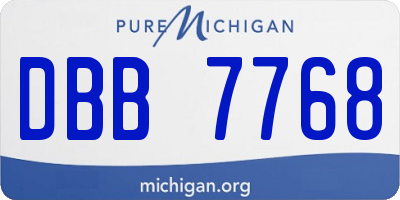 MI license plate DBB7768