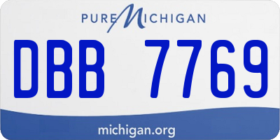 MI license plate DBB7769