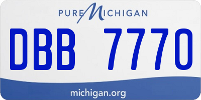 MI license plate DBB7770