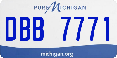 MI license plate DBB7771