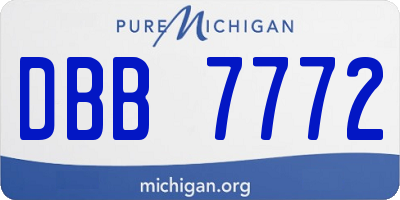 MI license plate DBB7772