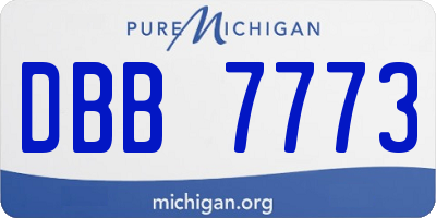 MI license plate DBB7773