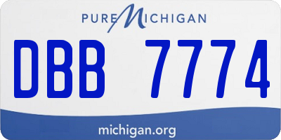 MI license plate DBB7774