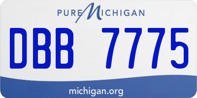 MI license plate DBB7775