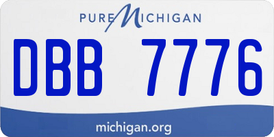 MI license plate DBB7776