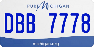 MI license plate DBB7778