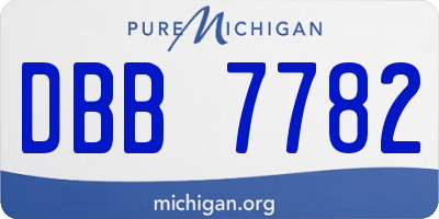 MI license plate DBB7782