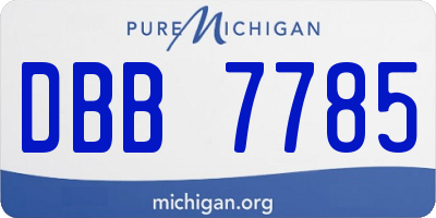 MI license plate DBB7785