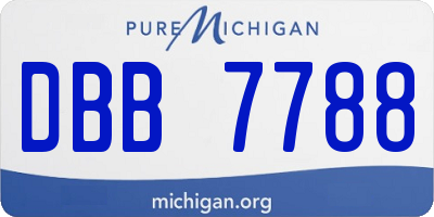 MI license plate DBB7788