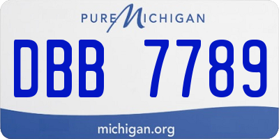 MI license plate DBB7789