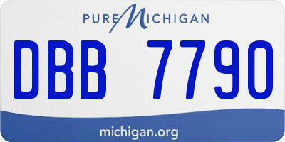 MI license plate DBB7790