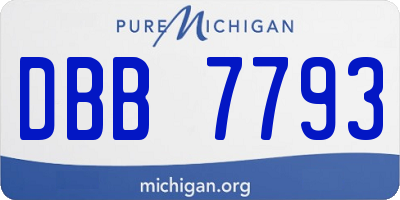 MI license plate DBB7793