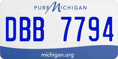 MI license plate DBB7794