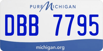 MI license plate DBB7795
