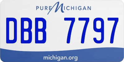 MI license plate DBB7797
