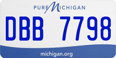 MI license plate DBB7798