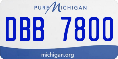 MI license plate DBB7800