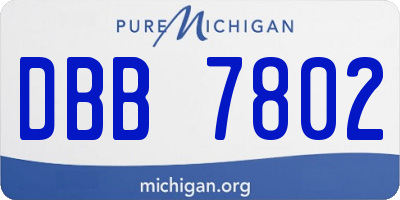 MI license plate DBB7802
