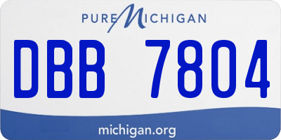 MI license plate DBB7804