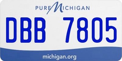 MI license plate DBB7805