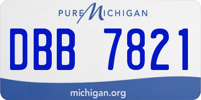 MI license plate DBB7821