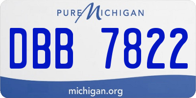 MI license plate DBB7822
