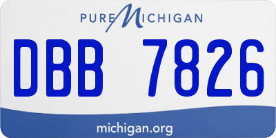 MI license plate DBB7826