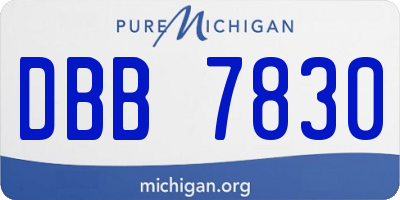 MI license plate DBB7830