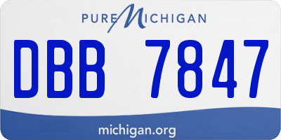 MI license plate DBB7847
