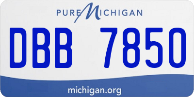 MI license plate DBB7850
