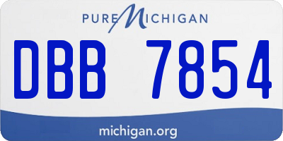 MI license plate DBB7854