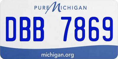 MI license plate DBB7869