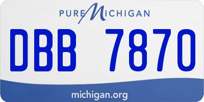 MI license plate DBB7870