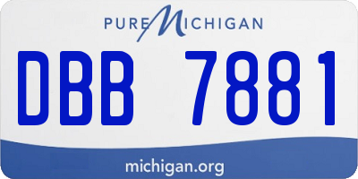 MI license plate DBB7881
