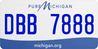 MI license plate DBB7888