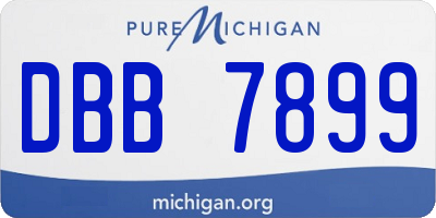 MI license plate DBB7899