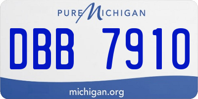 MI license plate DBB7910