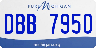 MI license plate DBB7950