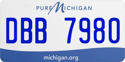 MI license plate DBB7980