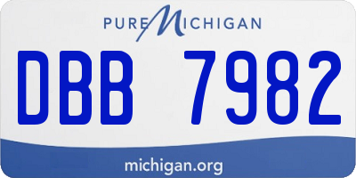 MI license plate DBB7982