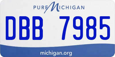 MI license plate DBB7985