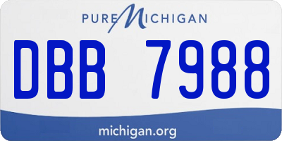 MI license plate DBB7988