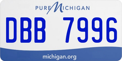 MI license plate DBB7996
