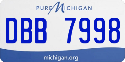 MI license plate DBB7998