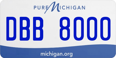 MI license plate DBB8000