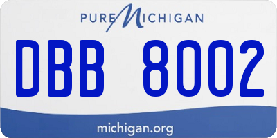 MI license plate DBB8002
