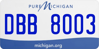 MI license plate DBB8003
