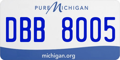 MI license plate DBB8005