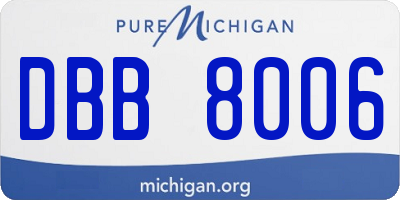 MI license plate DBB8006